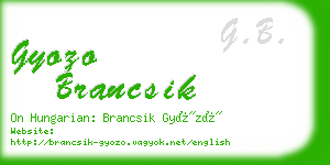 gyozo brancsik business card